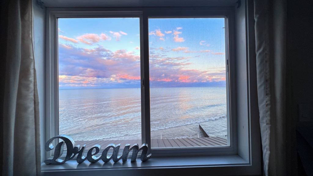 Dream view of Lake Huron through window